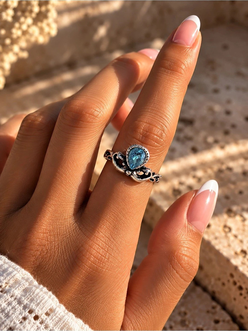 Blue Stone Statement Ring - Picture 2 of 4